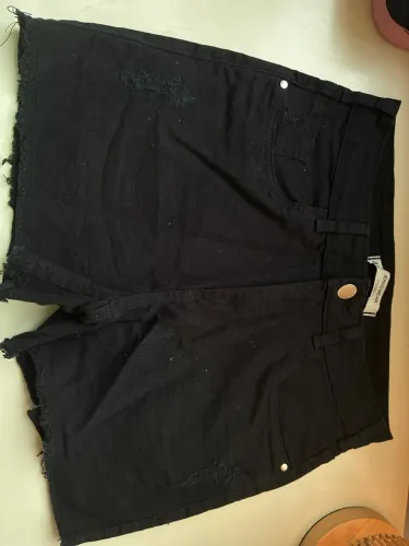 Short jeans preto 42 Fem Jeanswear