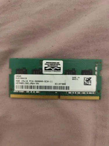 Memória ram 4gb 3200mhz notebook