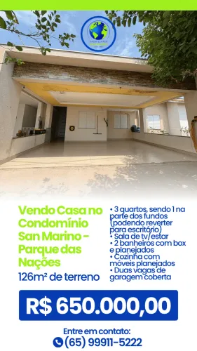 Vendo Casa no Condomínio San Marino - Parque das Nações