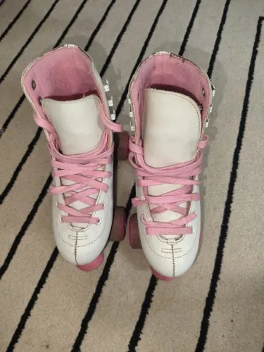 Patins Quad Gonew Feminino Branco e Rosa - Usado