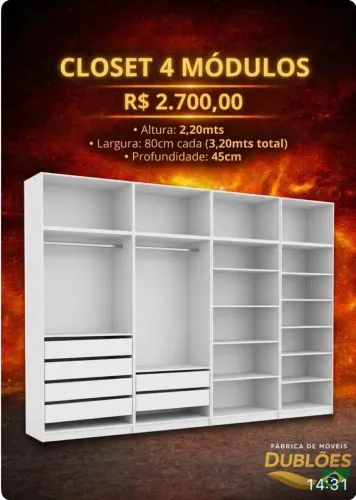 Closet 100% MDF pagamento somente na entrega
