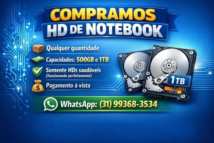 HD NOTEBOOK 500GB e 1TB a vista grande quantidade 