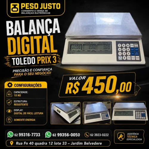 Balança Toledo Prix 3 somente a energia 15 kg