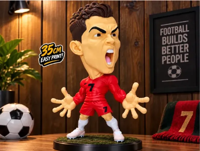 Caricatura Premium CR7 - Impressão Fácil 35 cm