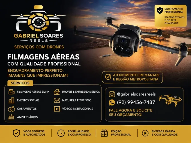 Filmagens aéreas profissionais com drone qualidade , segurança e precisão 