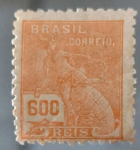 Selo postal - vovó aviação - 600 reis.