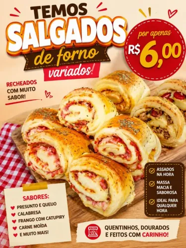 Salgados de forno pra revenda