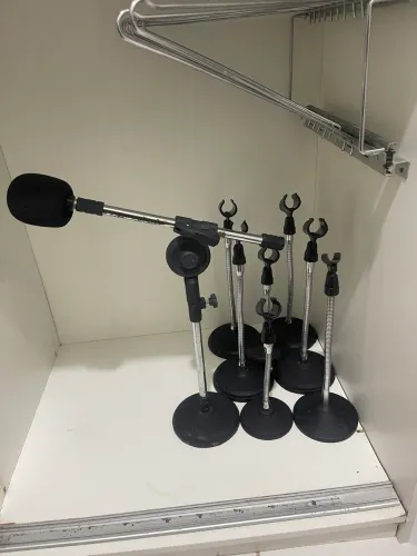 Kit com 9 suportes de mesa para microfone, haste flexível
