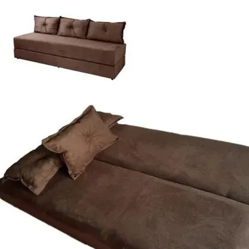 Sofanete vira cama de casal marrom