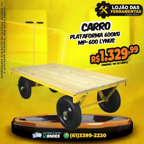 Carro Plataforma 600kg Mp-600 Lynus