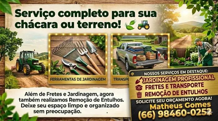 Fazemos frete e limpamos terreno