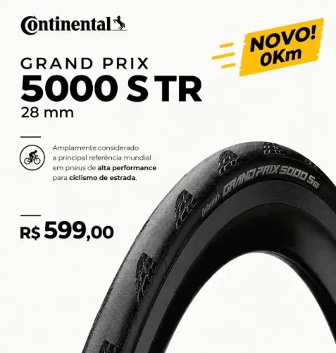Pneu Continental GP5000 S TR 28mm Novo 0km