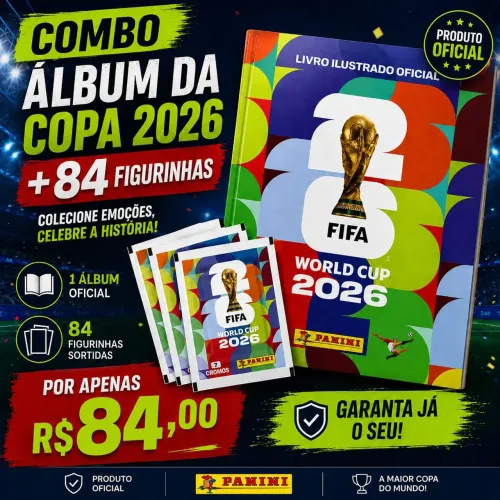 Álbum Copa do Mundo 2026 + 84 Figurinhas Panini