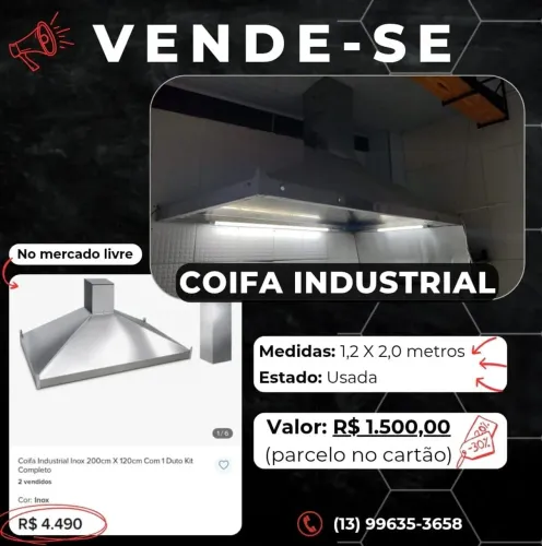 Vendo coifa industrial