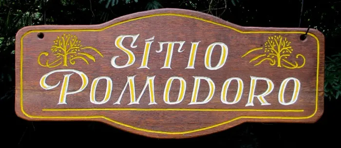 Placa rústica para entrada de sítio - resistente ao sol e chuva