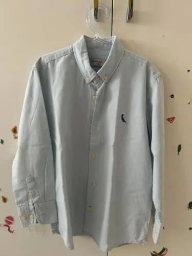 Camisa Reserva Mini Oxford azul - Tamanho 6