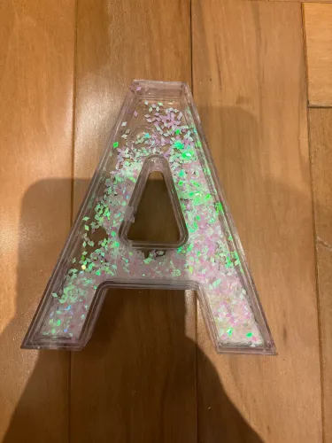 Brinquedo satisfatória glitter letra A