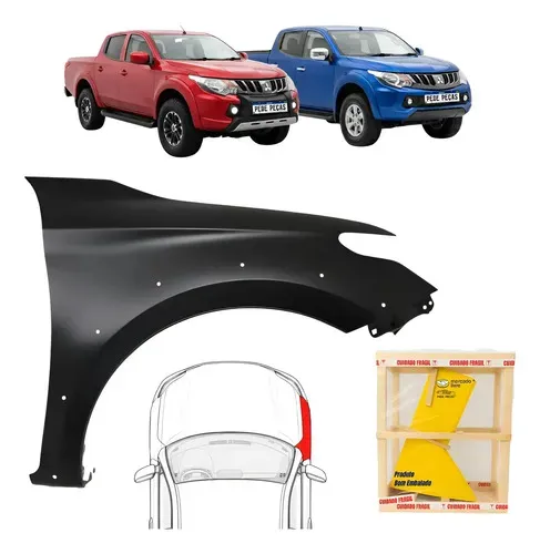 Paralama Direito L200 Triton 2018 19 20 A 2023 S/furo Pisca