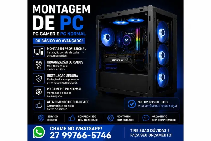 Montagem de Computadores | PC gamer e convencional 