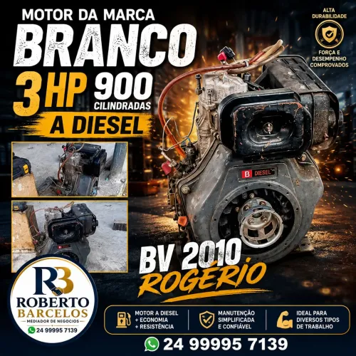 Motor da marca Branco 3 HP 900 cilindradas