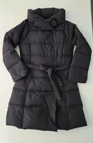casaco puffer longo plumas ships japan preto m