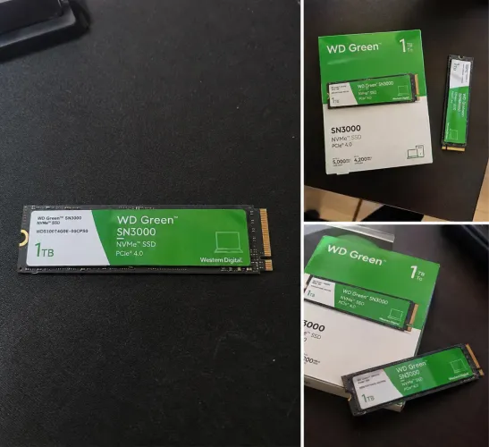 SSD WD Green SN3000 NVMe 1TB PCIe 4.0 M.2 2280 Até 5000MB/s - Western Digital (WD)