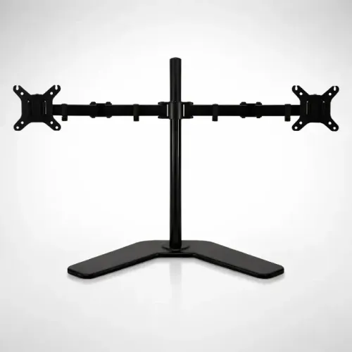 Suporte Para 2 Monitores Em Aço - De 13 a 27 Pol - Preto