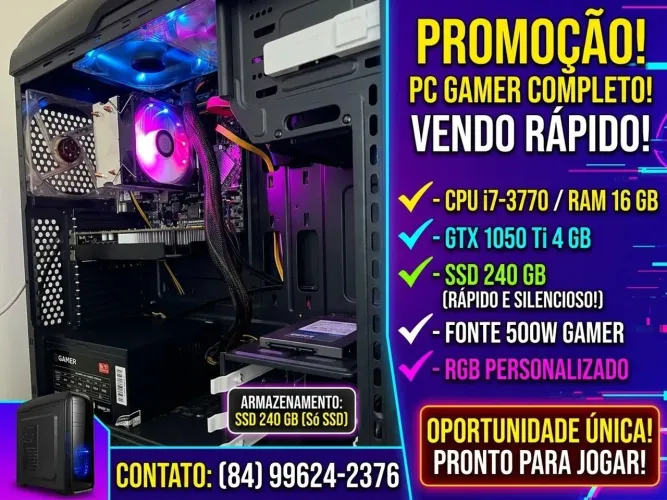 PC Gamer i7 + GTX 1050 Ti | 16GB RAM | SSD 240GB