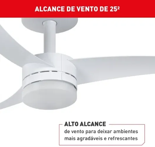 2 Ventiladores de Teto Arno Bivolt Branco 3 Pás Contro. Remoto Vx13