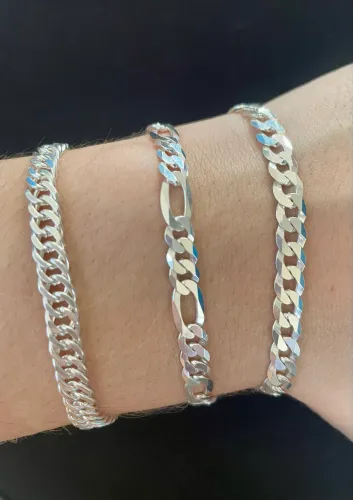 Pulseira de prata 925 maciça grossa 6mm
