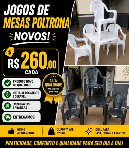 JOGOS DE MESAS POLTRONASS