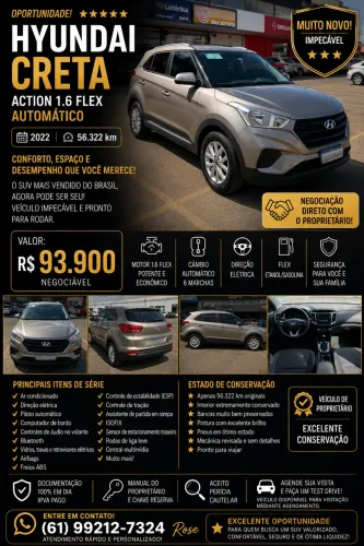 Hyundai Creta Action 1.6 16V Flex AUT 2022