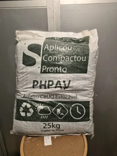 Asfalto Frio Ensacado 25kg PHPAV Tapa Buraco - Lote 9 Sacos (225kg)