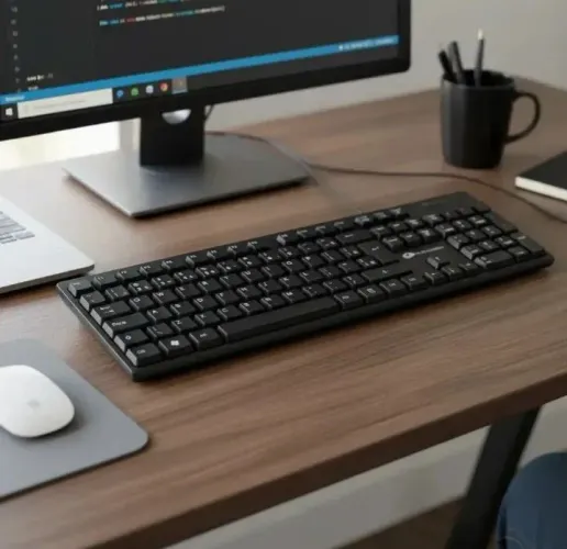 Teclado USB com fio para PC e notebook - Novo
