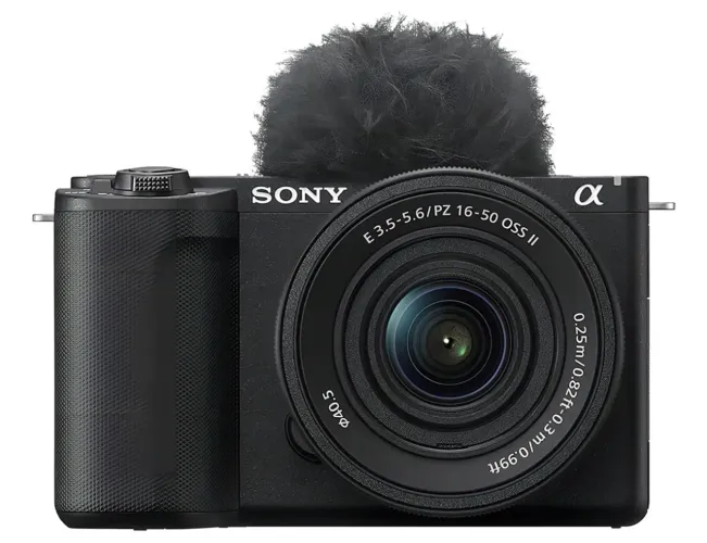 sony zv e 10,com lente 16-50mm oss li preto +2 cartões de memória 