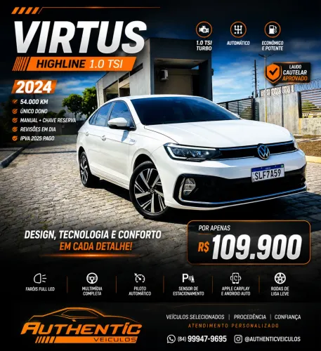 Volkswagen Virtus Highline 200 TSI 1.0 Flex 12V AUT 2024