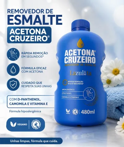 Remover de esmalte acetona Cruzeiro do Sul fechada 480ml