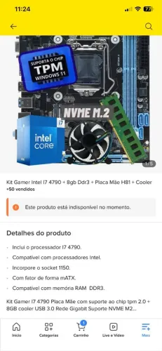 Kit i7 4790 + 16gb 