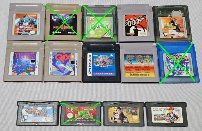 Jogos game boy originais nintendo gb gbc gba acessorios ler descrição