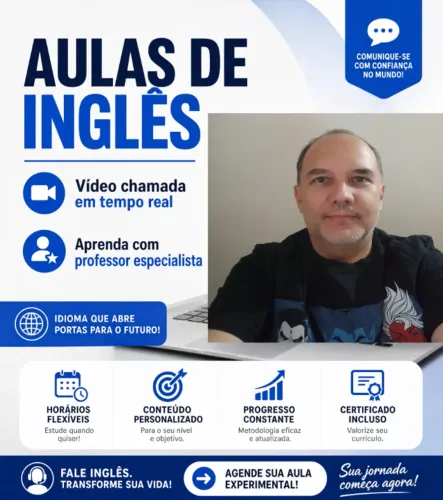 Professor de inglês especialista - estude com quem entende há mais de 16 anos no ramo