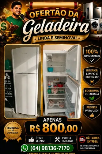 Geladeira Brastemp semi-nova funcionando perfeitamente passamos cartão