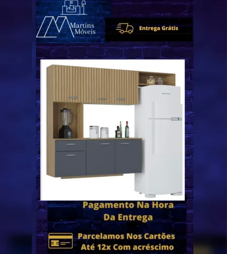 GRANDE PROMOÇÃO COZINHA ISIS 1.80 MARROM ENTREGA GRÁTIS ACEITA CARTÃO