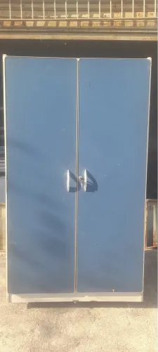 Armário Alto 2 Portas Azul 3 Prateleiras