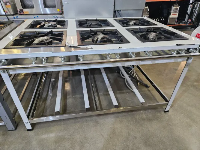 fogão inox industrial 6 bocas duplas 40x40 - novo