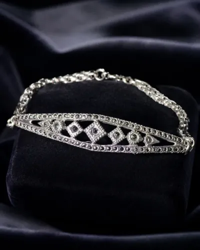 Pulseira de Prata 950 com Marcassitas Art Deco