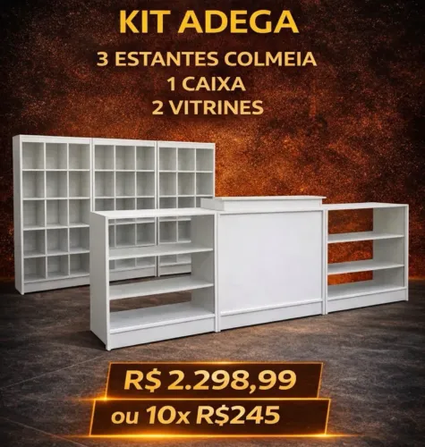 Balcão  vitrine + colmeia kit completo 
