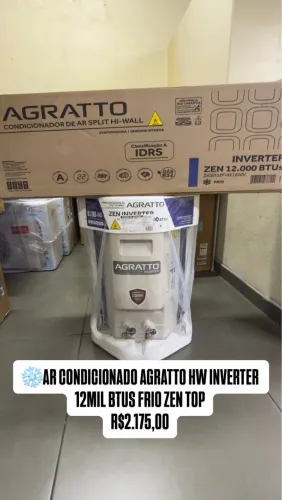 AR CONDICIONADO AGRATTO HW INVERTER 12MIL BTUS FRIO