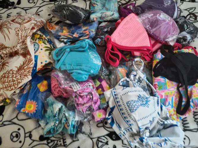 Lote de biquínis e maiô