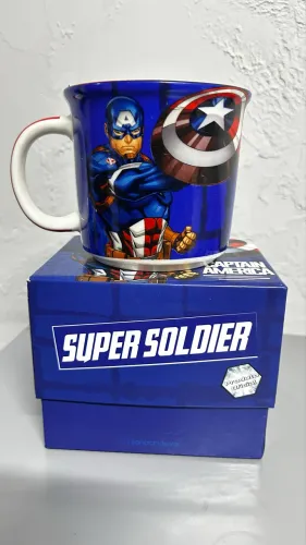 Caneca Cerâmica Capitão América Marvel 350ml