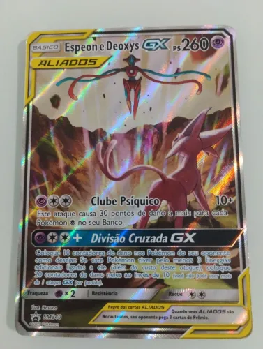 Espeon e Deoxys aliados GX, carta pokémon 